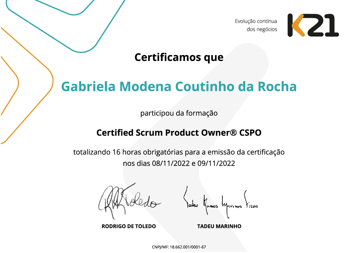 Certificado K21